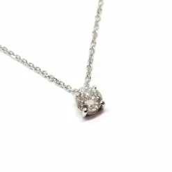 Collier solitaire diamant or blanc