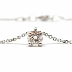 Collier solitaire diamant or blanc