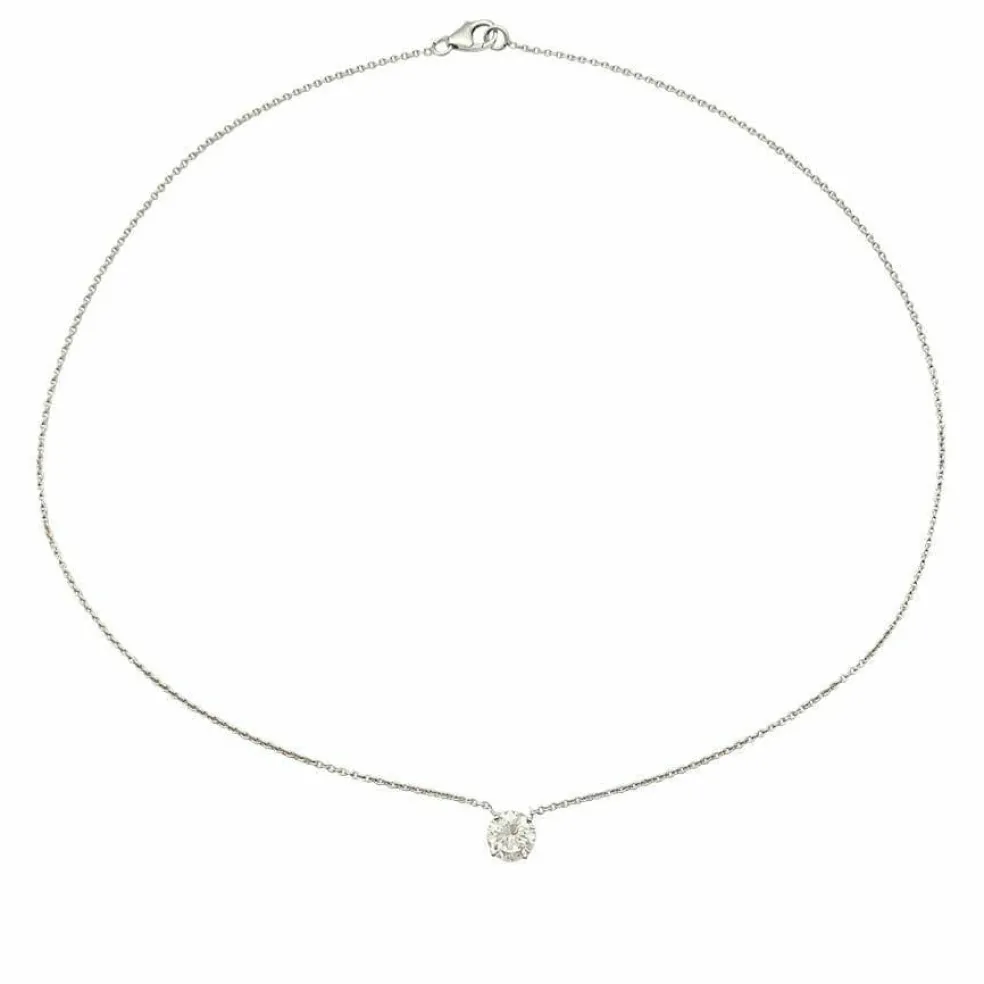 Collier solitaire diamant.