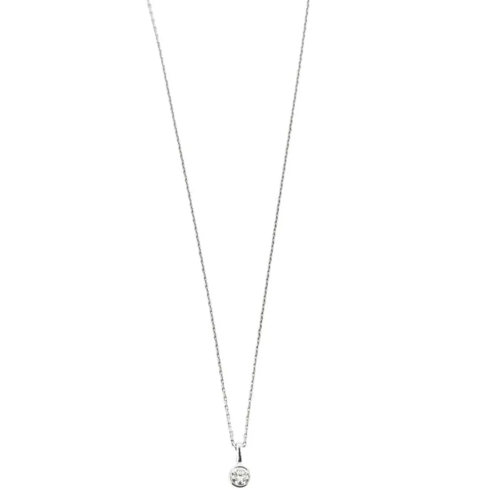 Collier Solitaire en or blanc et diamant
