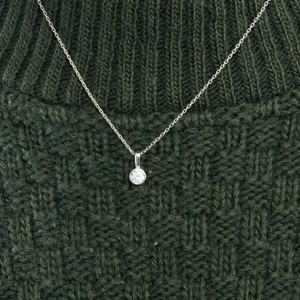 Collier Solitaire en or blanc et diamant