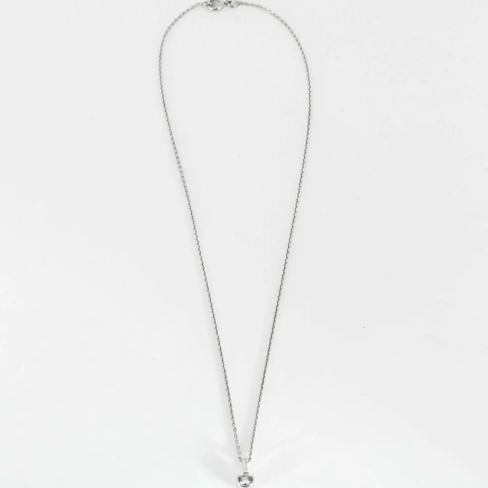 Collier Solitaire en or blanc et diamant