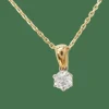 Collier solitaire or bicolore diamant