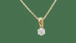 Collier solitaire or bicolore diamant