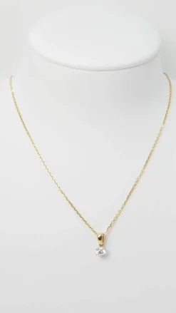 Collier solitaire or bicolore diamant