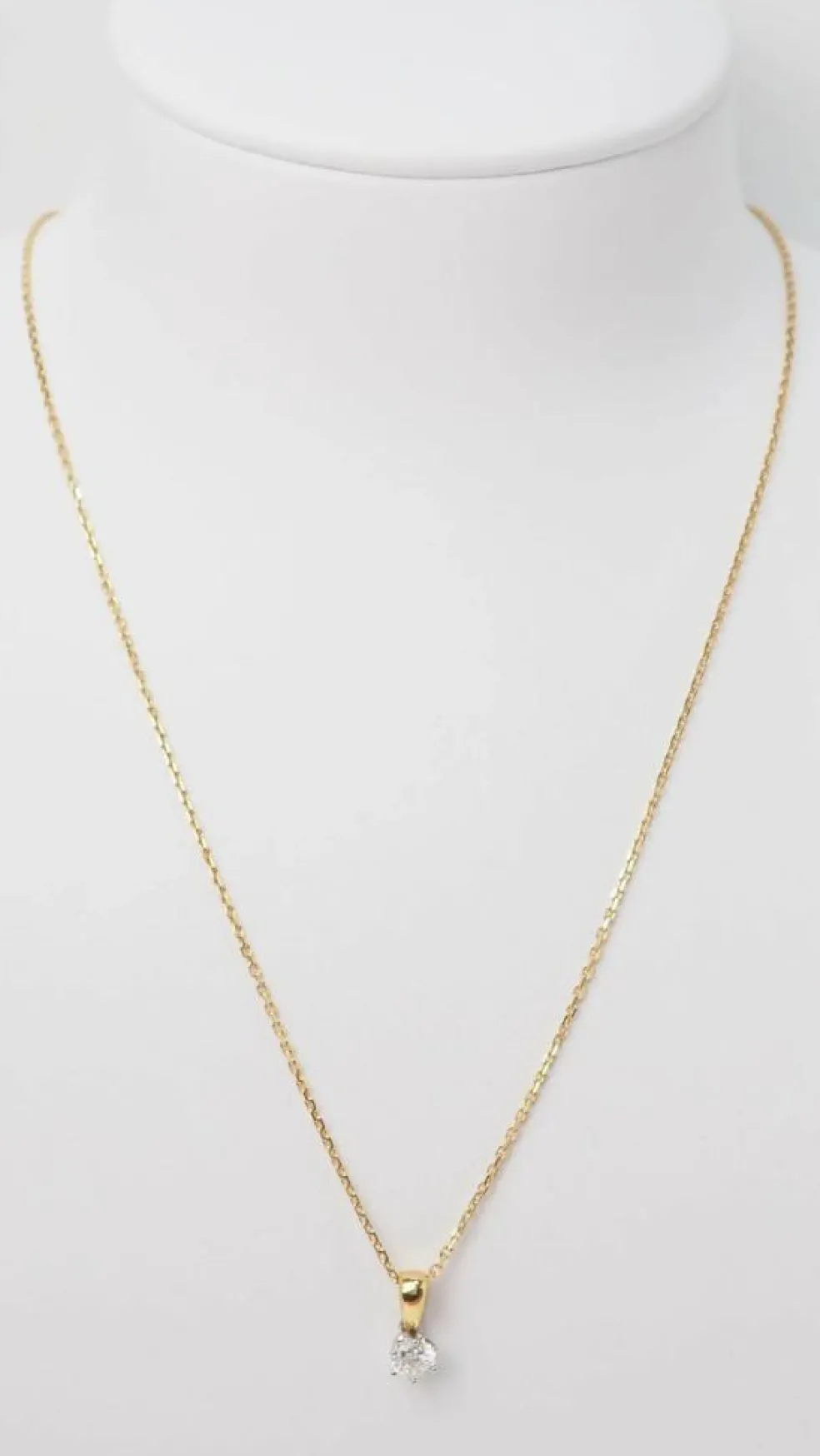 Collier solitaire or bicolore diamant