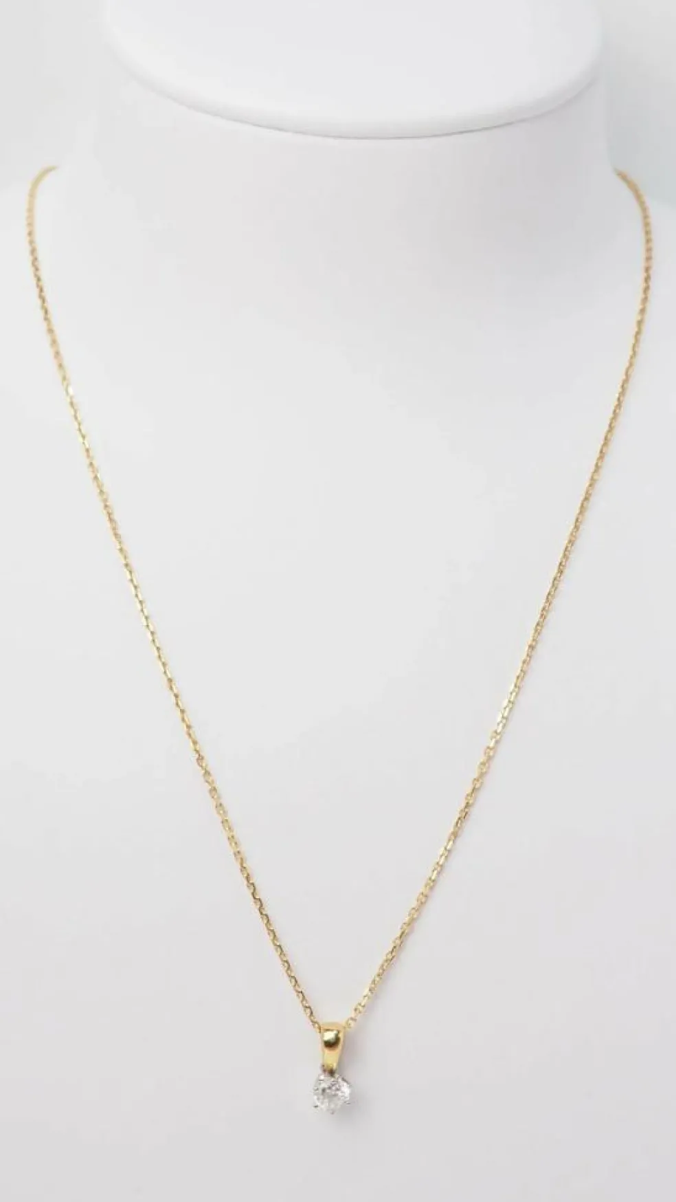 Collier solitaire or bicolore diamant