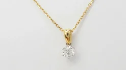Collier solitaire or bicolore diamant