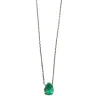 Collier solitaire Or blanc Emeraude
