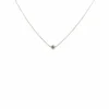Collier Solitaire Or Blanc 18k & Diamant