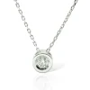 Collier Solitaire or blanc diamant
