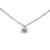 Collier Solitaire Or blanc Diamant