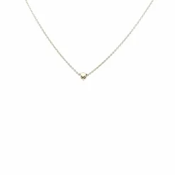 Collier Solitaire Or Blanc 18k & Diamant