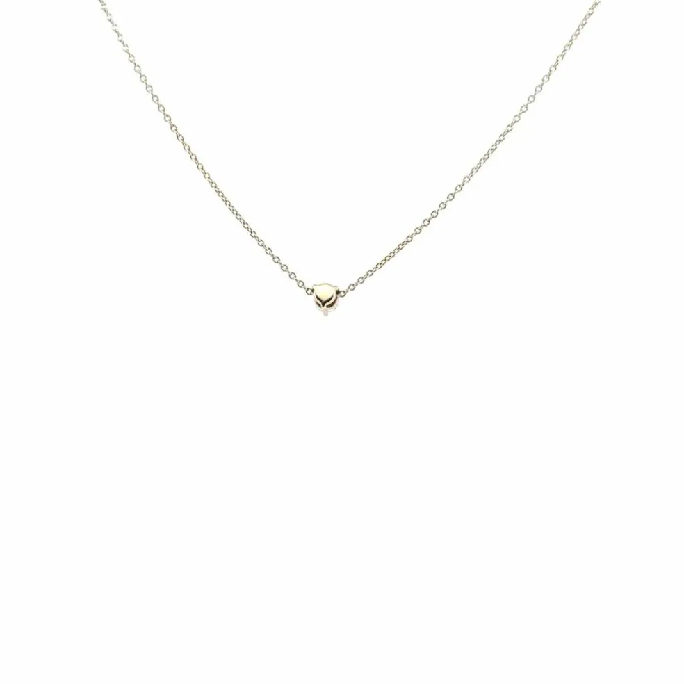 Collier Solitaire Or Blanc 18k & Diamant