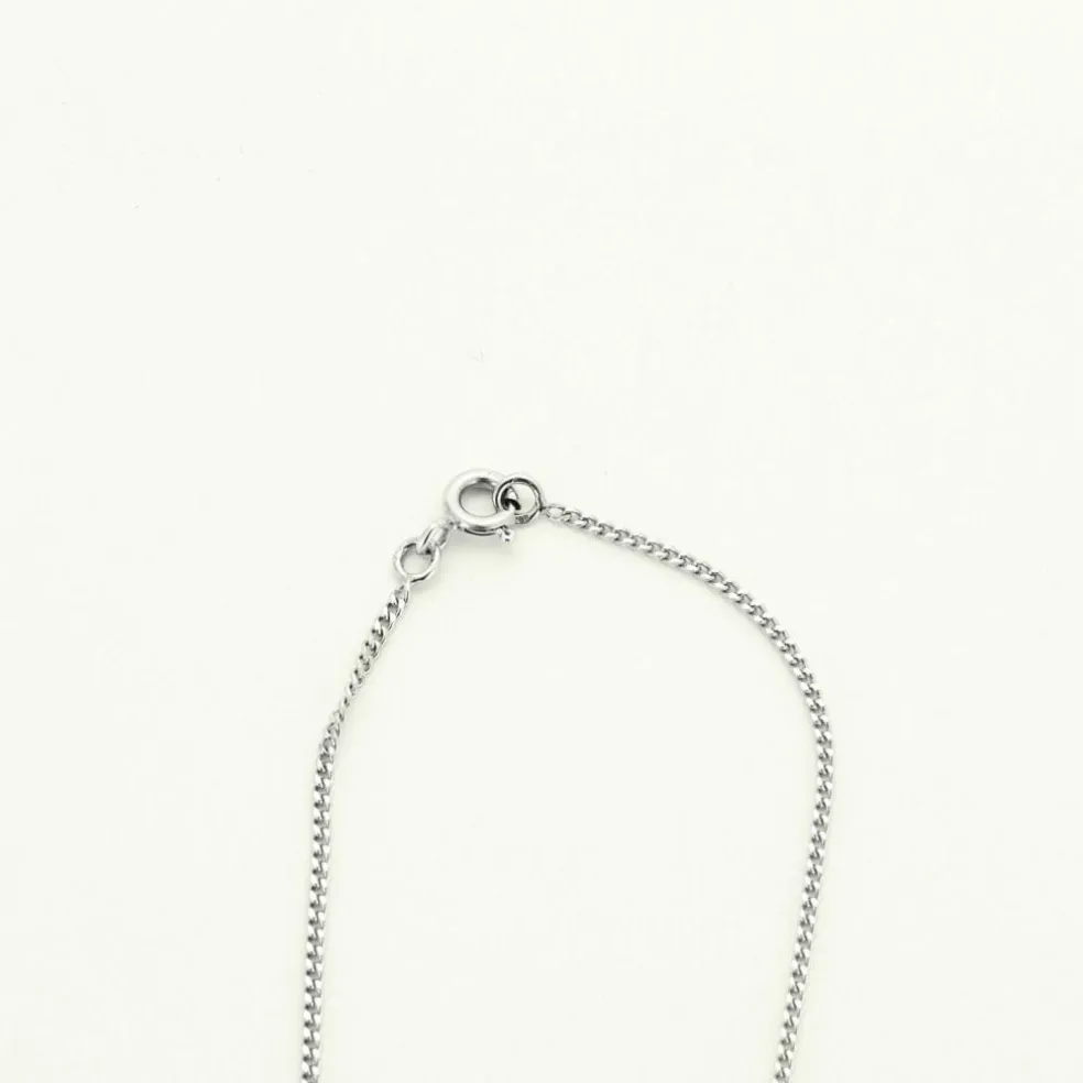 Collier solitaire or blanc et diamant