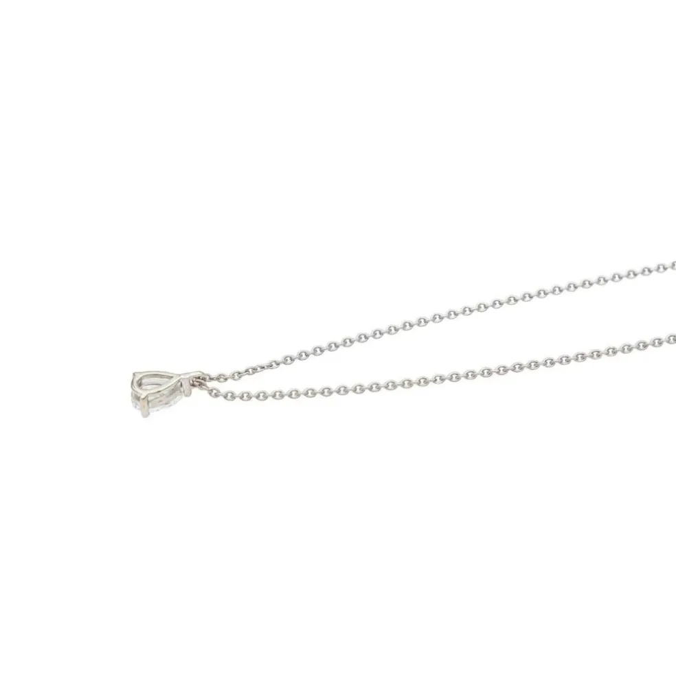 Collier Solitaire Or blanc Diamant
