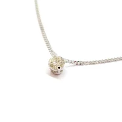 Collier solitaire or blanc diamant