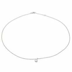 Collier Solitaire Or blanc Diamant