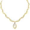 Collier Solitaire Or jaune, Or blanc Diamant