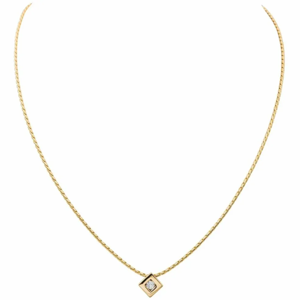Collier Solitaire Or jaune Diamant