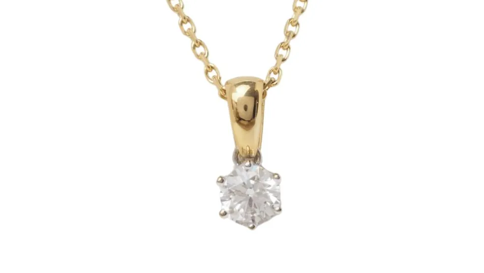 Collier solitaire Or jaune Diamant