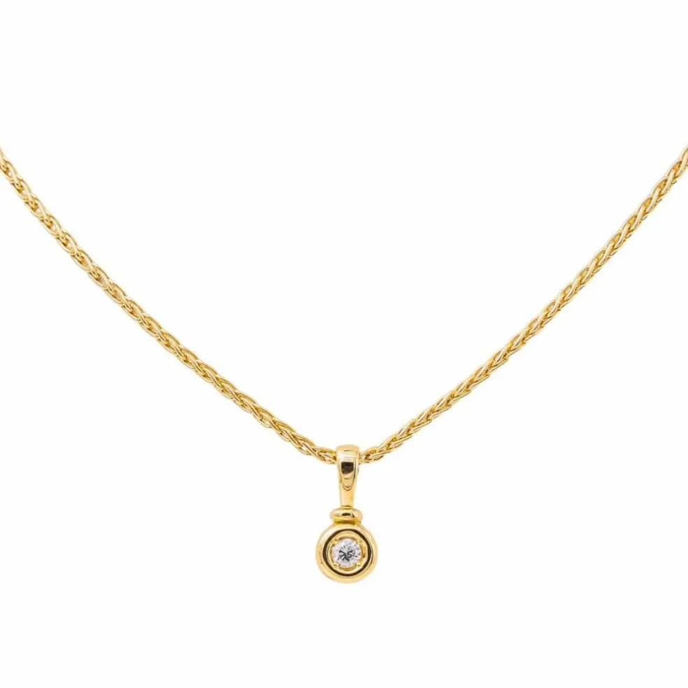 Collier Solitaire Or jaune Diamant