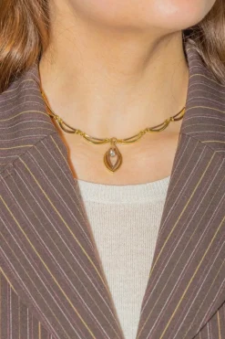 Collier Solitaire Or jaune, Or blanc Diamant