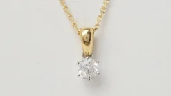 Collier solitaire Or jaune Diamant