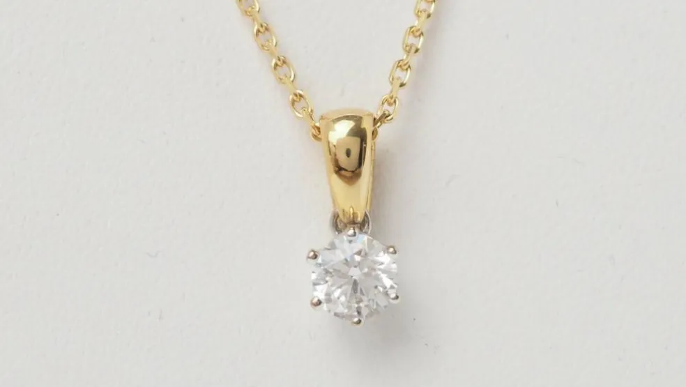 Collier solitaire Or jaune Diamant