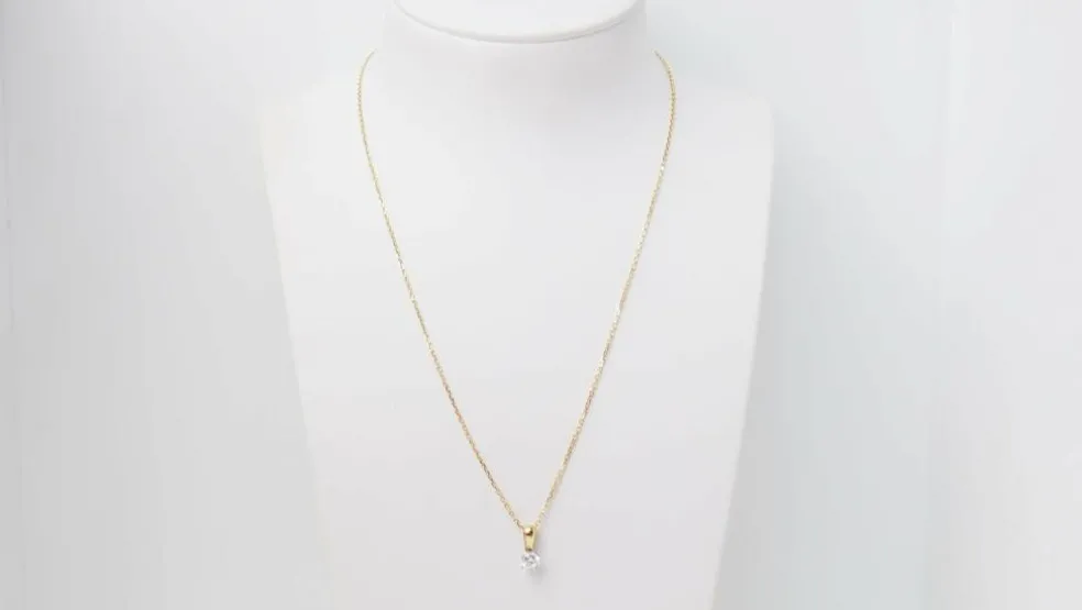 Collier solitaire Or jaune Diamant