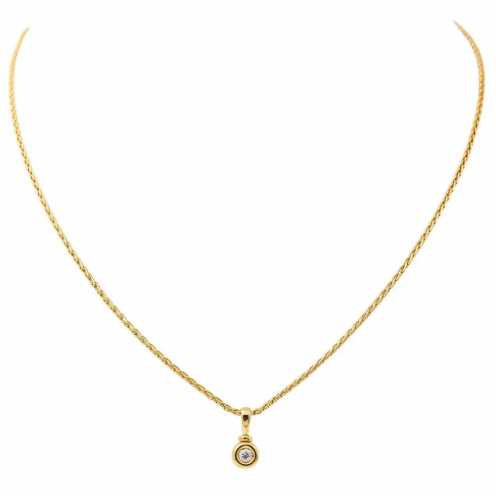 Collier Solitaire Or jaune Diamant
