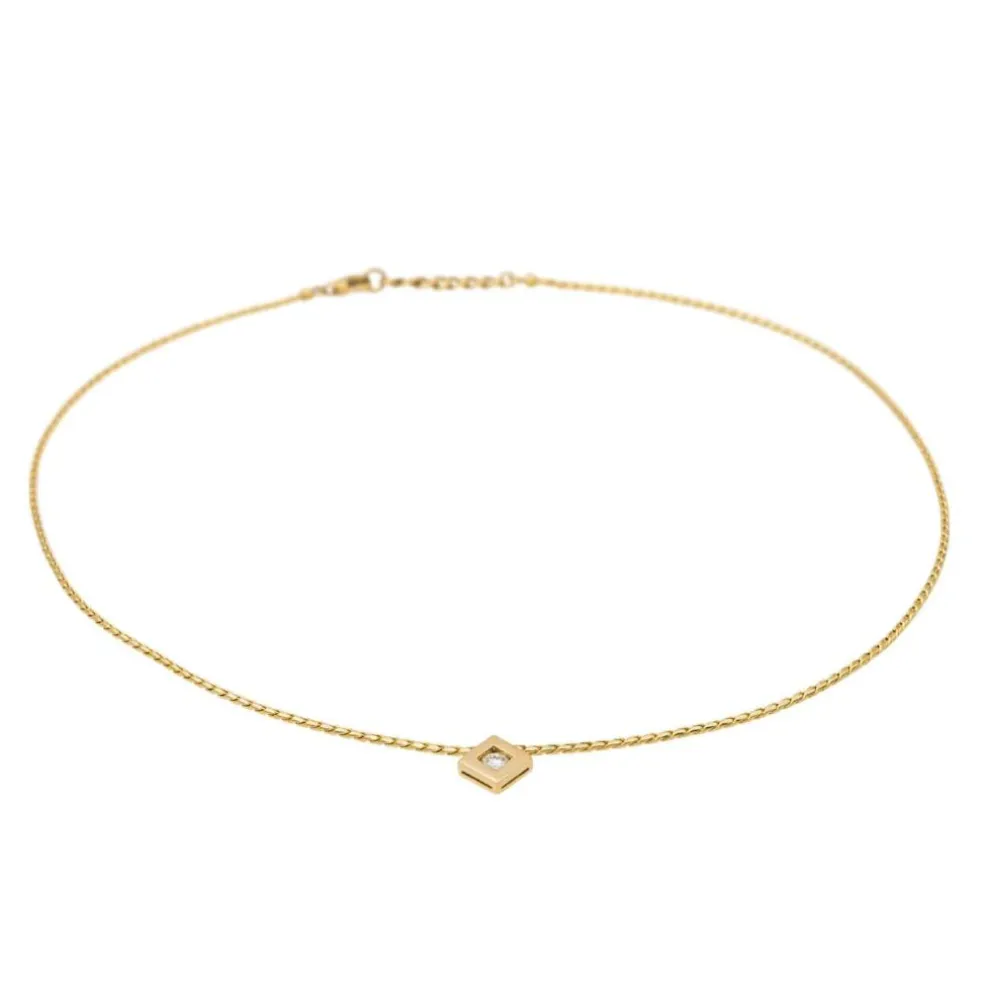 Collier Solitaire Or jaune Diamant