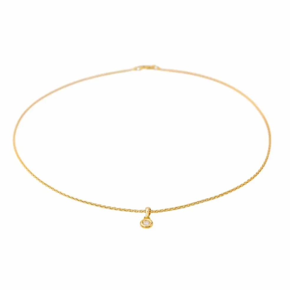Collier Solitaire Or jaune Diamant