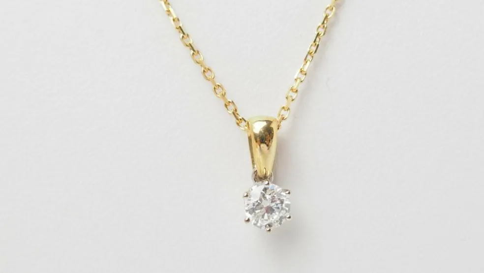 Collier solitaire Or jaune Diamant