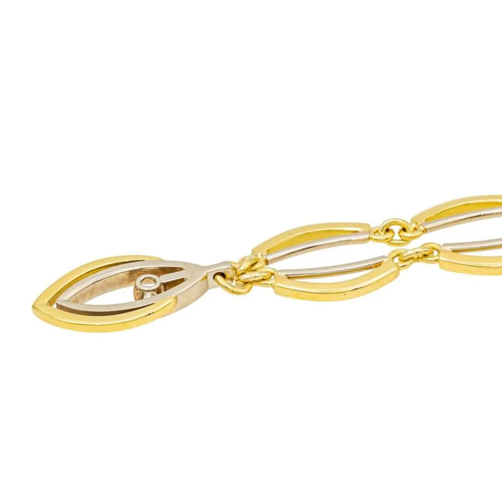 Collier Solitaire Or jaune, Or blanc Diamant