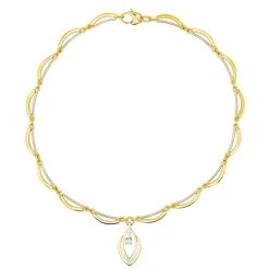 Collier Solitaire Or jaune, Or blanc Diamant