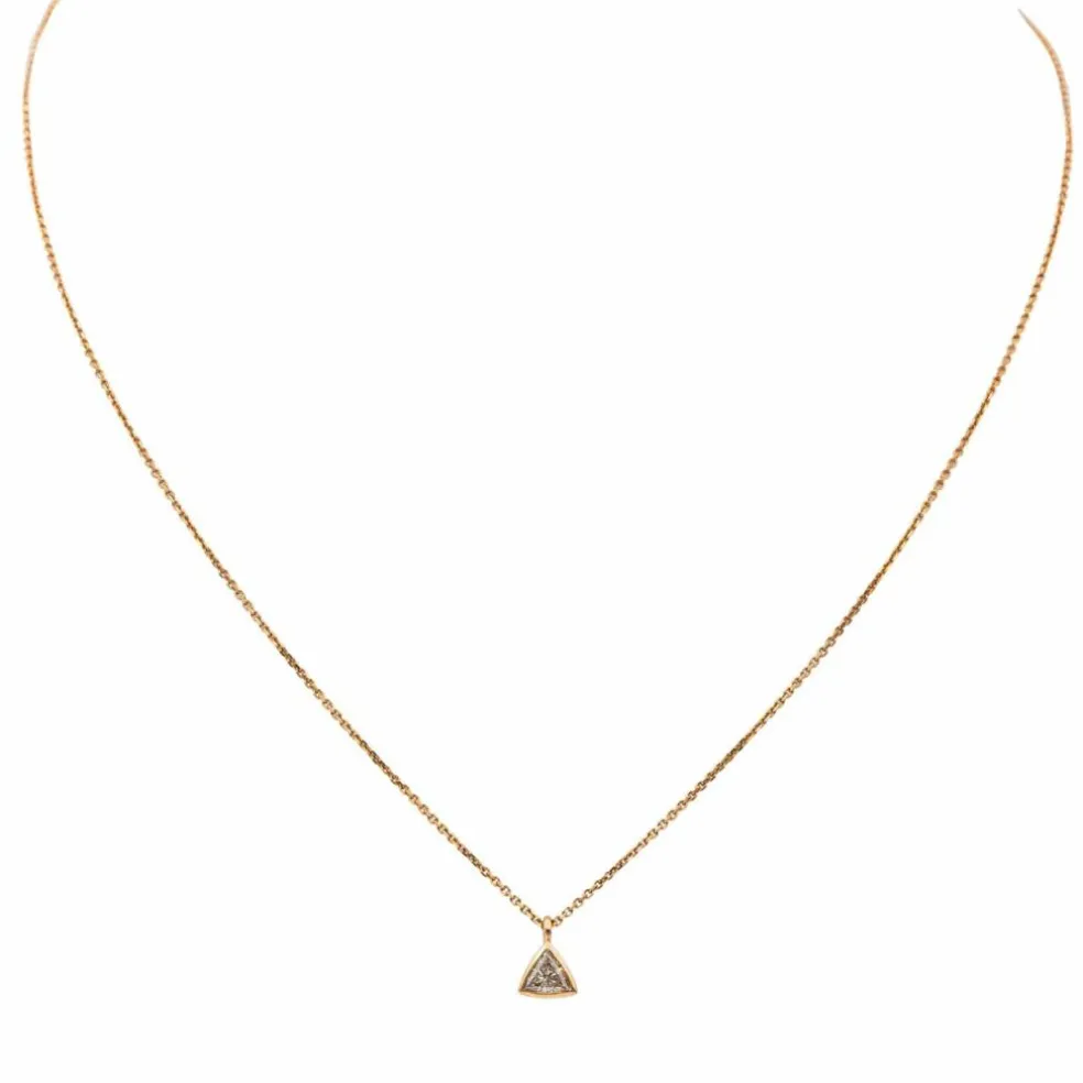 Collier Solitaire Or rose Diamant