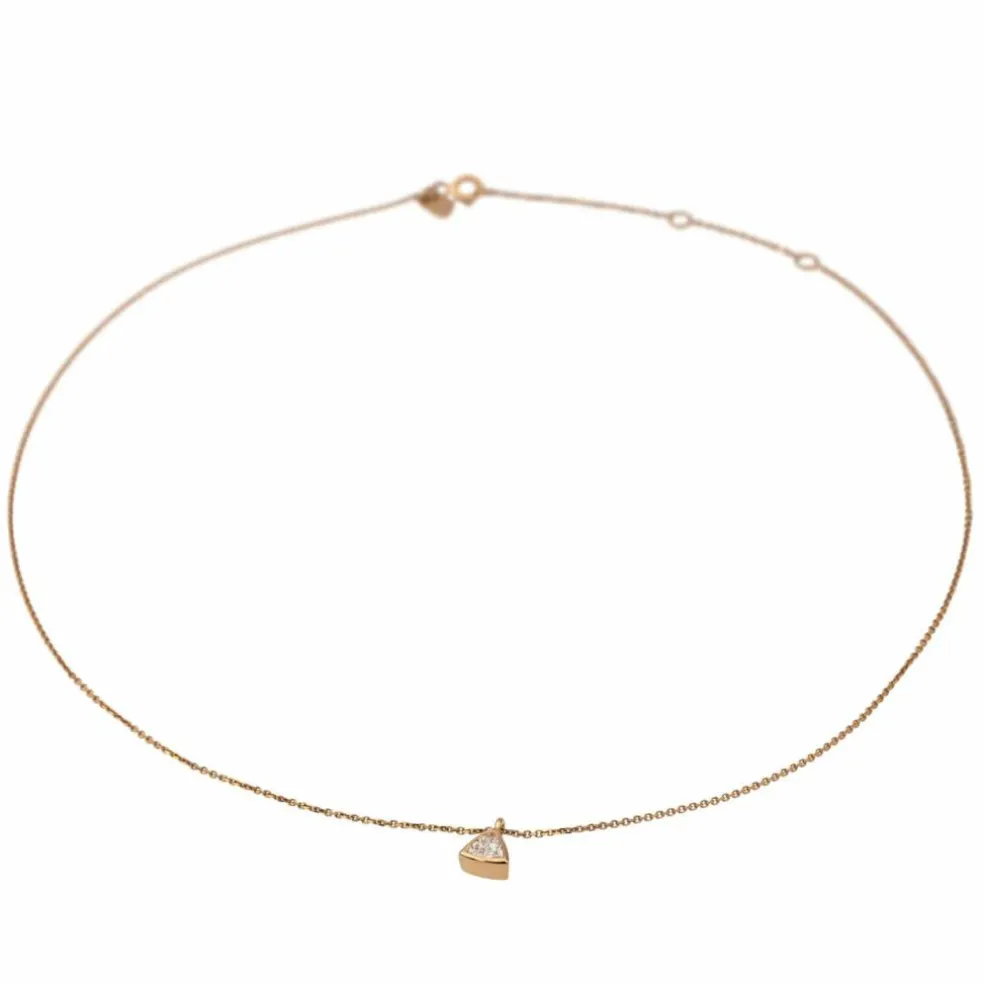 Collier Solitaire Or rose Diamant