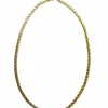 Collier souple en or jaune, maille double