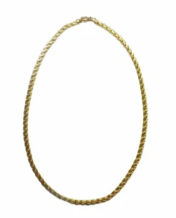 Collier souple en or jaune, maille double