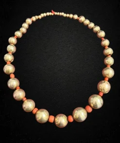 Collier sphères Or Corail
