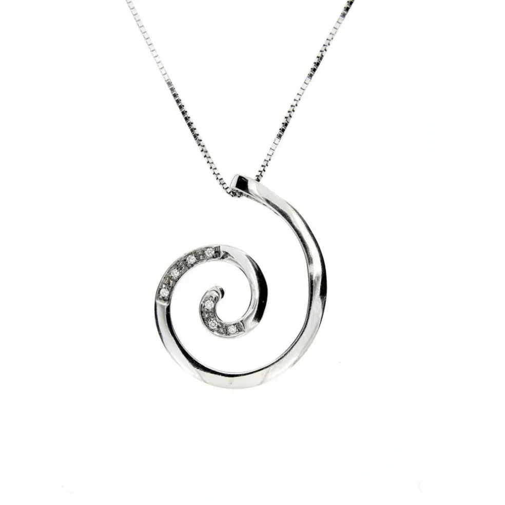 Collier spirale et diamants
