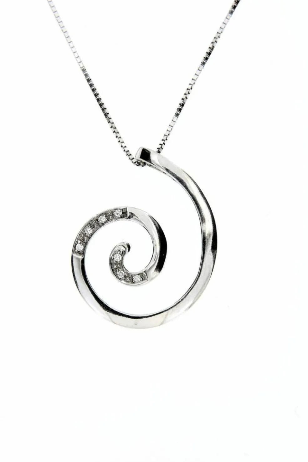 Collier spirale et diamants