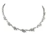 Collier tennis diamants marquise et poires, or blanc
