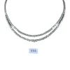 Collier tennis double couche mixte poires et diamants ronds