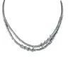 Collier tennis floral double couche avec diamants mélangés