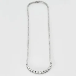 Collier tennis or blanc et diamants