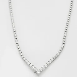 Collier Tennis or blanc et diamants