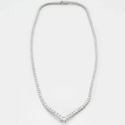 Collier Tennis or blanc et diamants