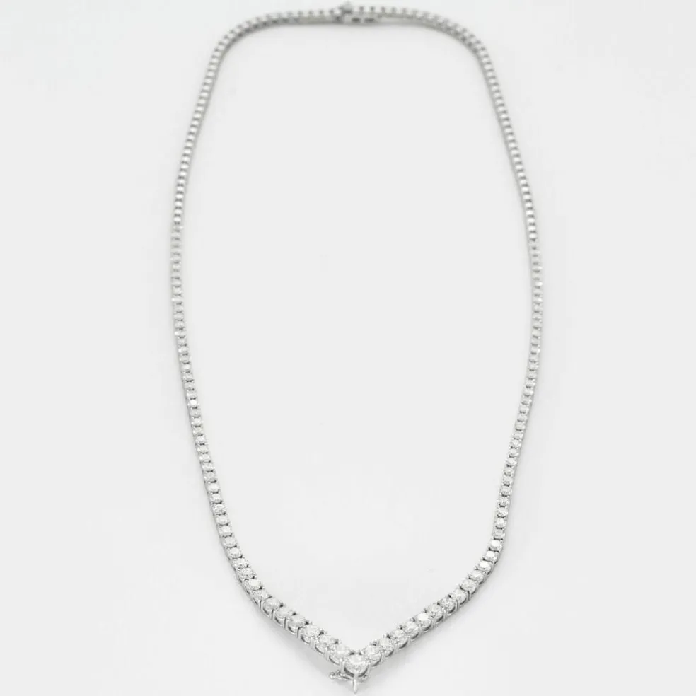 Collier Tennis or blanc et diamants